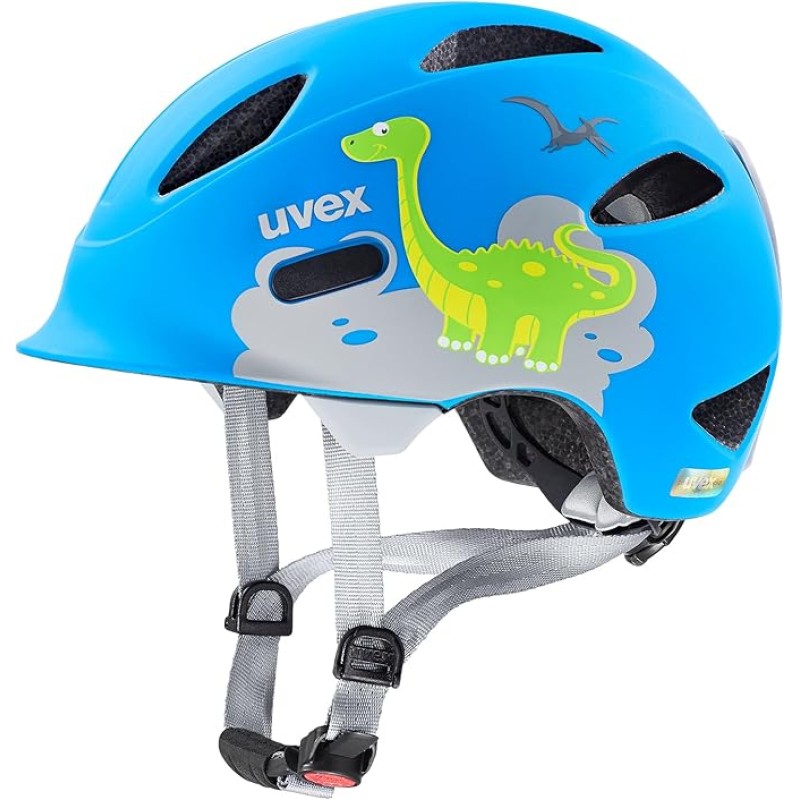 uvex oyo style lightweight bicycle helmet for children, individual size, expandable with LED light
