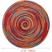 Alnicov Colorful Round Placemats 30cm Set of 4 Woven Rattan Heat Resistant Dining Table Holiday Christmas Kitchen Table Rainbow