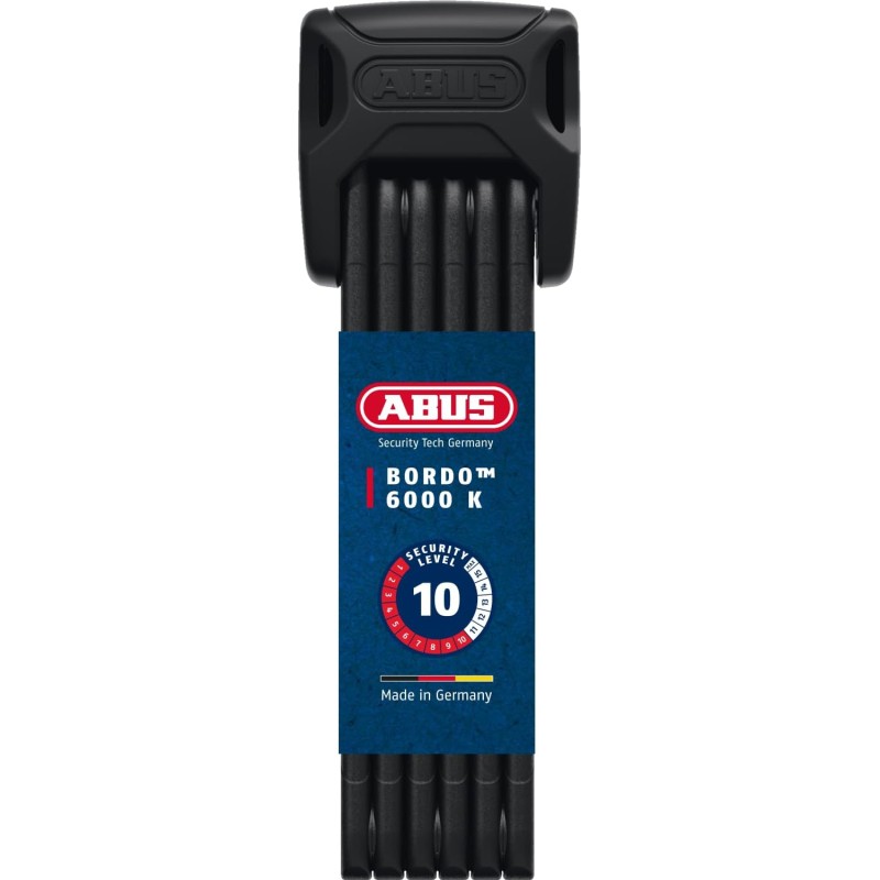 ABUS Faltschloss Bordo 6000K mit SH-Schlosshalter - Fahrradschloss mit XPlus Zylinder für hohen Manipulationsschutz - ABUS-Sicherheitslevel 10