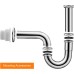 Ibergrif M20506 Stainless Steel Siphon Sink 1 1/4 Inch x 32 mm - Universal Syphon Drain Fitting, Pipe Siphon with Odour Trap & Anti-Clogging Tool-free Assembly