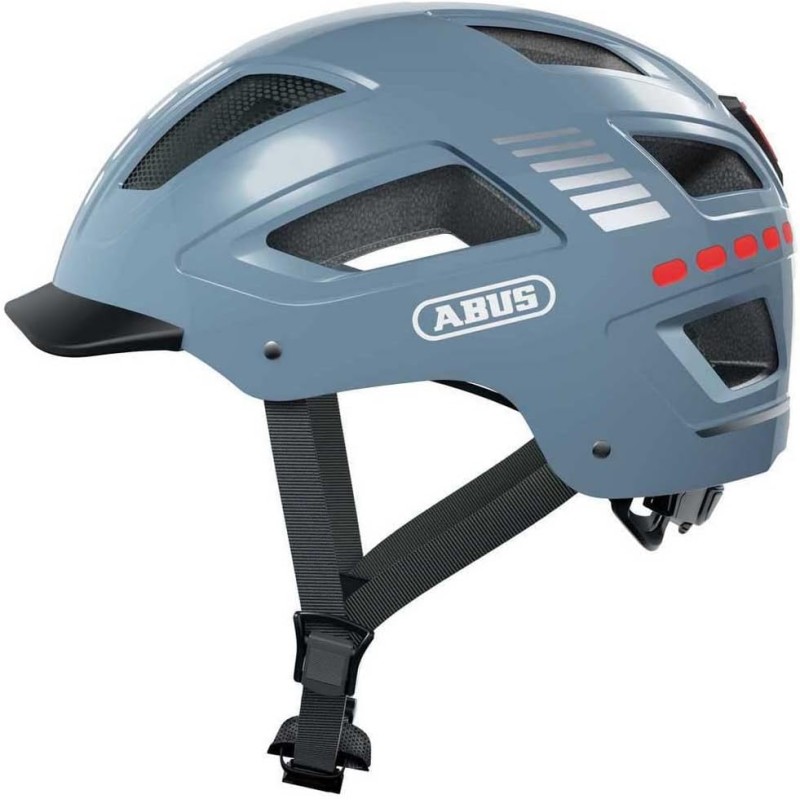 ABUS Bicycle Helmet with Light - Hyban 2.0 LED - Front and Rear Light & Robust Hard Shell - for Men and Women