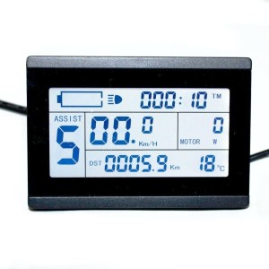 windmeile Display KT-LCD3, on-board computer, speedometer display, LCD display, illuminated, e-bike, electric bicycle, pedelec, 24 V/36 V/48 V