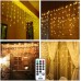 Qedertek 432 LED Icicle Fairy Lights Outdoor / Indoor 10.8 m Icicle Light Curtain Christmas Lighting, 8 Modes, Timer, Dimmable Fairy Lights with Remote Control, Christmas Decoration, Balcony (Warm White)