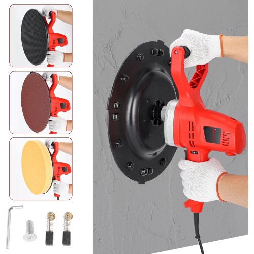 Hanchen Industrial Concrete Trowel Wall Straightening Iron Machine 1280 W Electric Trowel Cement Mortar Polishing Machine 6 Adjustable Speeds (Machine)