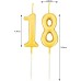 Birthday Number Candles, Pack of 10 Cake Candles, Number 0 to 9, Cake Topper Decoration for Birthday Party (Gold + Cake Topper)