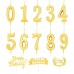Birthday Number Candles, Pack of 10 Cake Candles, Number 0 to 9, Cake Topper Decoration for Birthday Party (Gold + Cake Topper)