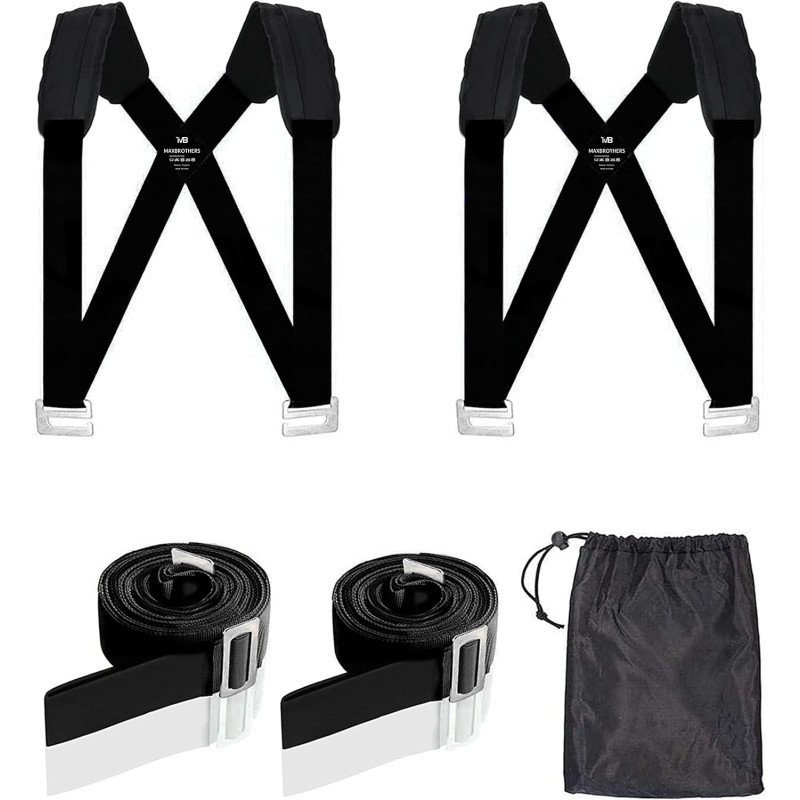 MAXBROTHERS Moving Belts, 2-Person Shoulder Lifting and Moving System for Appliances, Furniture, Mattresses or Heavy Items up to 440 Pounds