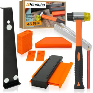 Hinrichs Laminate Laying Set - 46-Piece Complete Set - Floor Installation Tool - Parquet, Vinyl Floor, Laminate Flooring - Laminate Tool Vinyl Laying - Flooring Accessories - Laminate Laying