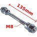 cyclingcolors Bicycle Axle Front Wheel 5/16 Inch x 135 mm + 30 x Balls 4.76 mm 3/16 Inch Silver Solid Hubs MTB Road Bike