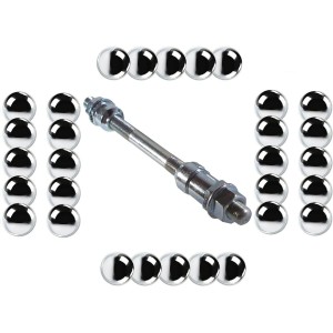cyclingcolors Bicycle Axle Front Wheel 5/16 Inch x 135 mm + 30 x Balls 4.76 mm 3/16 Inch Silver Solid Hubs MTB Road Bike