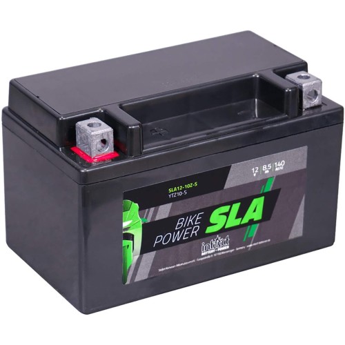 intAct - AGM Motorcycle Battery | Battery for Scooter, Motorcycle, Quad Maintenance Free & Leak-Proof Battery | SLA12-10Z-S, CTZ10-S, 12V Battery, 8.5 Ah (c20), 140 A (EN) | Dimensions: 150 x 87 x 94