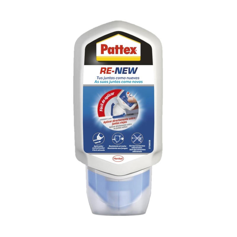 Pattex Baño Sano RE-NEW, White Silicone for Clean Seals in Easy Steps, Silicone Resistant to Fast Mildew, Kitchen and Bathroom Joints, 1 x 80 ml