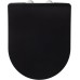 Tiger Tune Toilet Seat with Soft Close Mechanism and Easy-Clean Function, D-Shape, Duroplast, Colour: Black / Brushed Stainless Steel