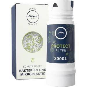 GROHE Blue UltraSafe Protect Replacement Filter, 3000 L Capacity (Our Strongest Filter, Filters 99.999% of All Bacteria & Microplastics, Lowers Lead Content by 99.5%, for All Blue & Red Devices