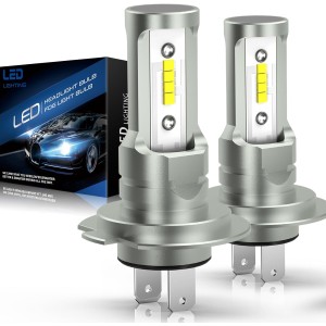 YPSNH H7 LED Bulbs CSP 20000LM 6500K White, LED Car Headlight Bulb Compatible with DC 12 V for Energy Efficiency, Replacement 55 W Halogen Bulbs (2 Bulbs)