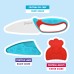 Chefclub Kids Knife for children, blue and red, children's knife with finger guard, blade guard and ergonomic handle, children's kitchen knife, kitchen utensils for children, for toddlers