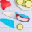 Chefclub Kids Knife for children, blue and red, children's knife with finger guard, blade guard and ergonomic handle, children's kitchen knife, kitchen utensils for children, for toddlers