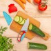 Chefclub Kids Knife for children, blue and red, children's knife with finger guard, blade guard and ergonomic handle, children's kitchen knife, kitchen utensils for children, for toddlers