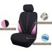 Flying Banner Universal Breathable Mesh Car Seat Covers Full Set Airbag Compatible Cushion Protector (Black and Pink)