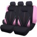 Flying Banner Universal Breathable Mesh Car Seat Covers Full Set Airbag Compatible Cushion Protector (Black and Pink)