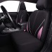 Flying Banner Universal Breathable Mesh Car Seat Covers Full Set Airbag Compatible Cushion Protector (Black and Pink)