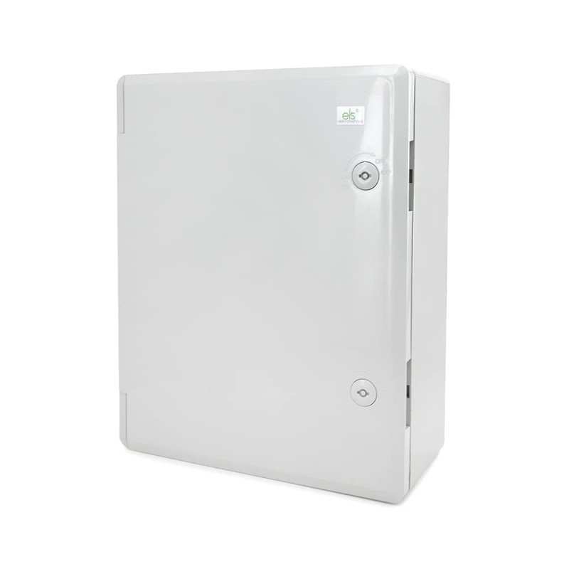 ELS Elektrotechnika Industrial Cabinet IP65 Galvanised Mounting Plate Locking Door with All-Round Seal Wall Housing Empty Housing ABS Plastic Empty Cabinet 420 x 520 x 190