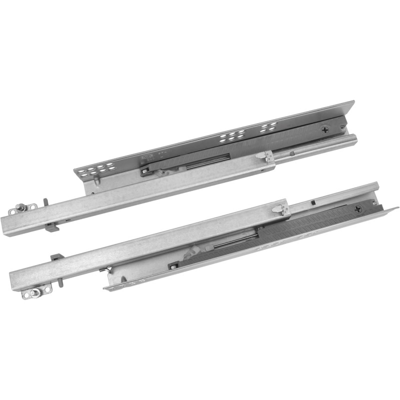 Amig - Set of 2 guide rails Mod.40 made of galvanised steel for furniture cabinets, drawers or cupboards | Partial pull with self-closing | Load capacity: 25 kg/pair | Dimensions: 450 mm