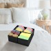 DIMJ Pack of 12 Storage Boxes, Drawer Organiser for Socks, Underwear, Foldable Fabric Storage Boxes for Cupboard, Tables, Drawers Organiser System (Black)