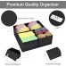 DIMJ Pack of 12 Storage Boxes, Drawer Organiser for Socks, Underwear, Foldable Fabric Storage Boxes for Cupboard, Tables, Drawers Organiser System (Black)