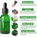 inheming Pack of 12 Glass Pipette Bottles, 30 ml, Green Dropper Bottle with Glass Pipette, Apothecary Bottle, Small Glass Bottle, Dropper Bottle, for Essences, Oils, Perfume Extracts
