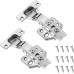 Vinabo 2 Pieces Cabinet Hinges Soft Close Cabinet Door Opening Angle 110° with Hydraulic Spring, Pot Hinge Furniture Hinges for Kitchen Cabinet, Self-Closing 110 Degree Hinge, Silver