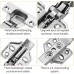 Vinabo 2 Pieces Cabinet Hinges Soft Close Cabinet Door Opening Angle 110° with Hydraulic Spring, Pot Hinge Furniture Hinges for Kitchen Cabinet, Self-Closing 110 Degree Hinge, Silver