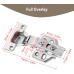 Vinabo 2 Pieces Cabinet Hinges Soft Close Cabinet Door Opening Angle 110° with Hydraulic Spring, Pot Hinge Furniture Hinges for Kitchen Cabinet, Self-Closing 110 Degree Hinge, Silver