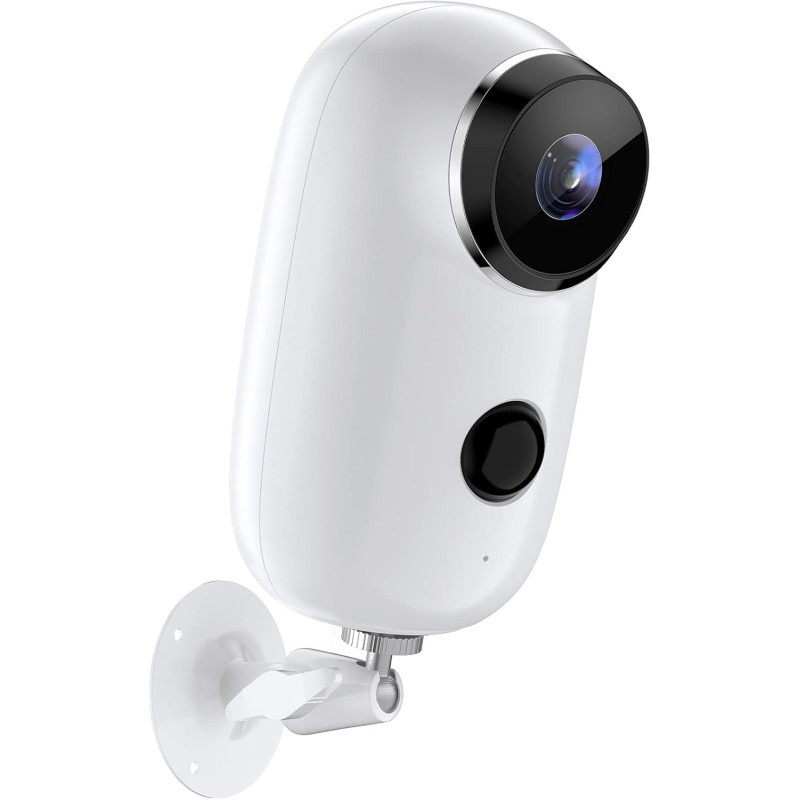 Outdoor Wireless Rechargeable Camera with PIR Detection, 2 Way Audio, HD Vision Nocturne, 130° Wide Angle, Waterproof IP65