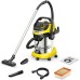 Kärcher WD 6 P S V-30/6/22/T Wet/Dry Vacuum Cleaner with Socket, Flat Pleated Filter, Patented Filter Box, Filter Cleaning, 1,300 W, Stainless Steel Container: 30 L & Drain Plug, Suction Hose: 2.2 m