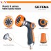 GRIFEMA GE1303 Garden Shower, Hand Shower, Garden Spray Guns, 8 Watering Patterns, Adjustable Water Flow for Garden Watering, Car Washing, Pet Shower