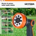 GRIFEMA GE1303 Garden Shower, Hand Shower, Garden Spray Guns, 8 Watering Patterns, Adjustable Water Flow for Garden Watering, Car Washing, Pet Shower