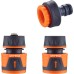 GRIFEMA Hose Connector Set, 1/2 Inch Garden Hose Connector, 1/2 Inch Water Stop Hose Connector, 1/2 Inch - 3/4 Inch Tap Connector, Can Stop Water Quickly, Orange