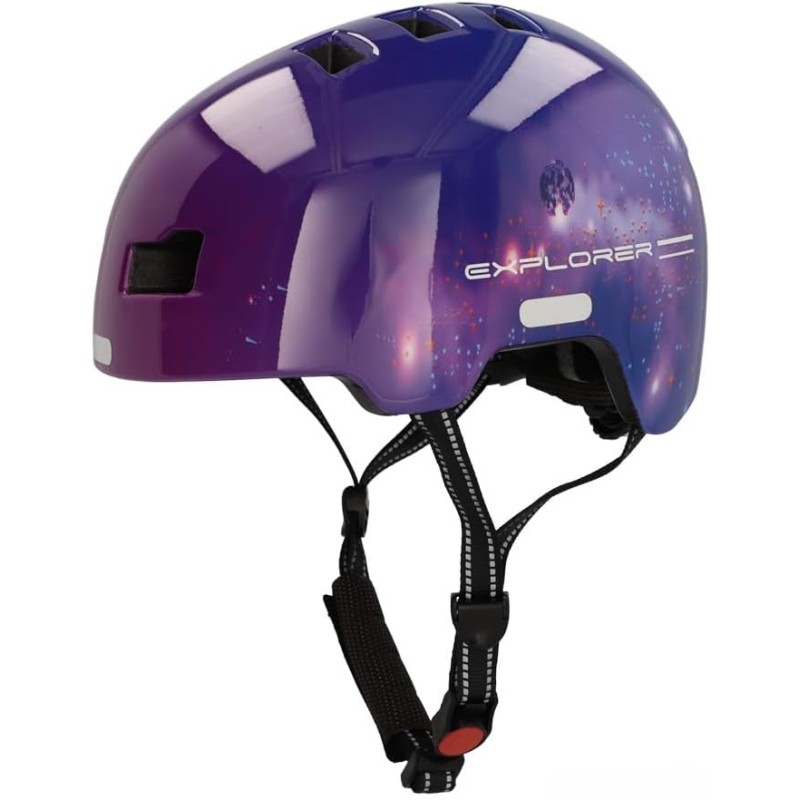 FISCHER BMX Kids Bicycle Helmet Dirt Bike Helmet Plus with Integrated LED Rear Light