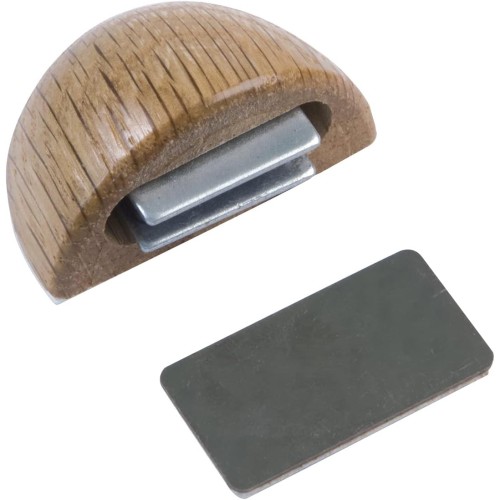 Amig - Magnetic stop for passage doors - 48 x 25 mm - Model 407 - Oak look - Floor mounting - Easy to install