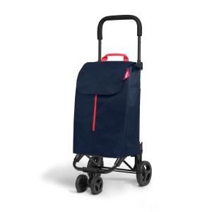 GIMI 102716 Carello Shopping New Twin 4 Rolls Polyester Drawstring Bag for Easy Transport Blue