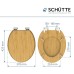 SCHÜTTE Bamboo Toilet Seat with Soft-Close Mechanism, Made of Bamboo, Sustainable Toilet Lid with 175 kg Load Capacity, Toilet Seat with Glasses, Toilet Lid for Toilet, Wooden Toilet Seat