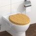 SCHÜTTE Bamboo Toilet Seat with Soft-Close Mechanism, Made of Bamboo, Sustainable Toilet Lid with 175 kg Load Capacity, Toilet Seat with Glasses, Toilet Lid for Toilet, Wooden Toilet Seat