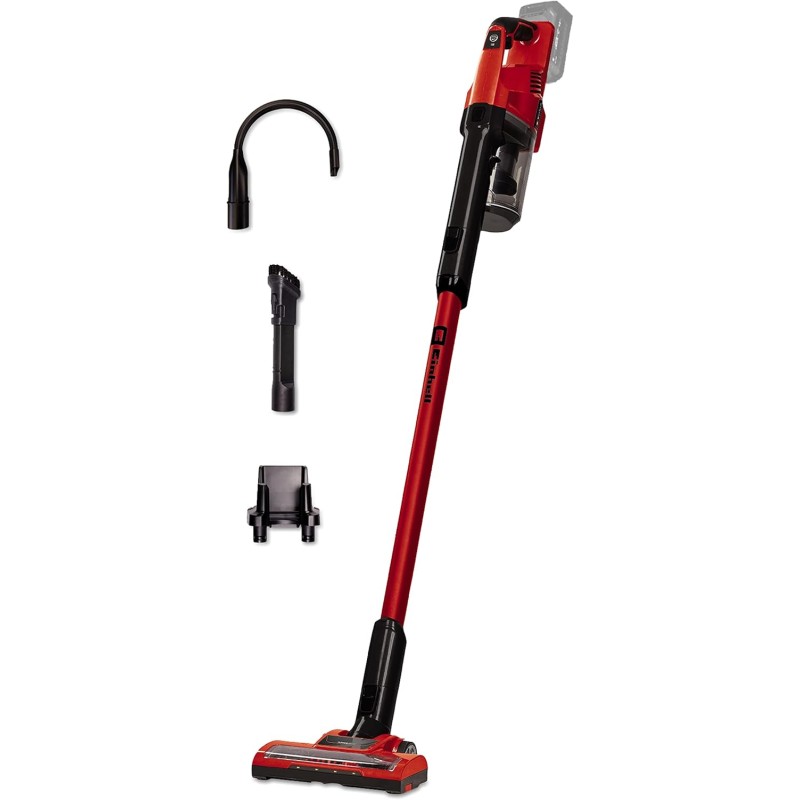 Einhell TE-SV 18 Li-Solo Power X-Change Cordless Handle Vacuum Cleaner (Li-Ion, 18 V, Bagless Cordless Vacuum Cleaner, 0.6 L Collection Container, Cyclone Technology, Triple Filter System), Red/Black