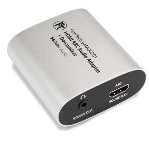 FeinTech VMA00201 HDMI-ARC Audio TV Adapter with Dolby Digital Decoder Converter for Headphones Stereo System with Volume Control Soundbar Passthrough