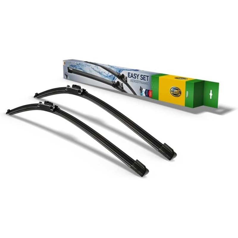 HELLA Easy Set OE Windscreen Wipers - SetOE5545 - Flat Blade Wiper - for Left Hand Drive - 550/450 mm - 22/18 Inch - Front - Quantity: 2 - 9XW 358 164-031