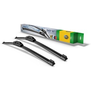 HELLA Easy Set Upgrade Windscreen Wipers - SetUP6540 - Flat Blade Wiper - for Left Hand Drive - 650/400 mm - 26/16 Inch - Front - Quantity: 2 - 9XW 358 164-311