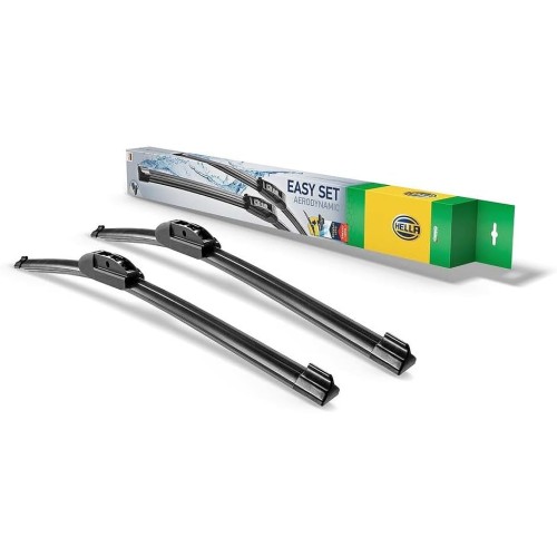 HELLA Easy Set Upgrade Windscreen Wipers - SetUP5050 - Flat Blade Wiper - for Left-Hand Drive - 500/500 mm - 20/20 Inch - Front - Quantity: 2 - 9XW 358 164-201