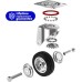GBL Heavy Duty Castor Wheels + Screws - 75 mm up to 200 kg - 4 Pack No Floor Marks Silent Castor for Furniture - Rubber Coated Trolley Wheels - Silver Wheels