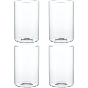 Skelang Clear Glass Lipless Lampshade Cylindrical Light Cover with Mounting Hole Replacement for Chandelier Bathroom Vanity Light Pendant 4 Pack